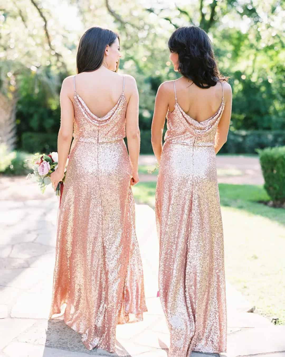 Rose Gold Glitz Bridesmaid Dresses