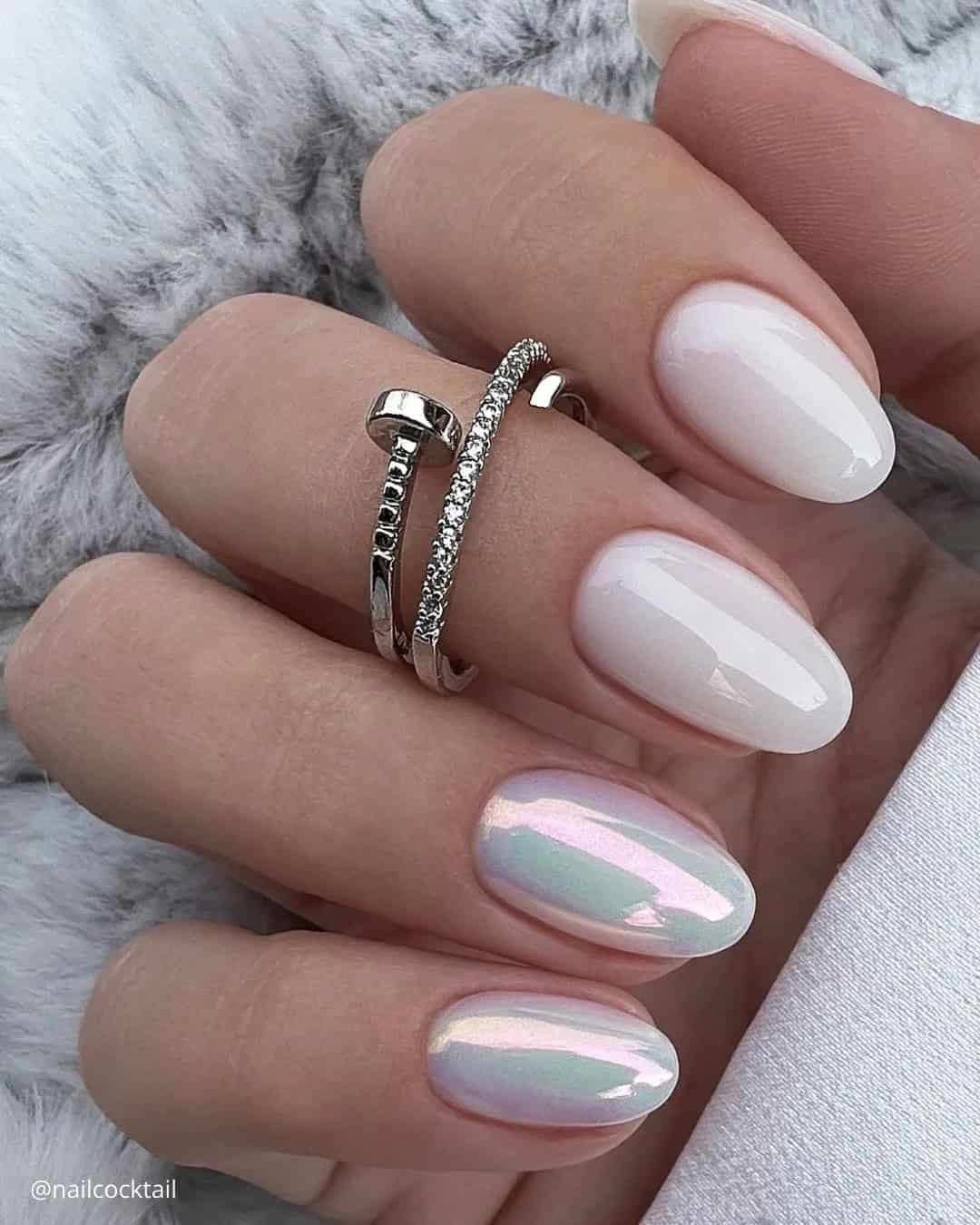 White Nails For A Wedding