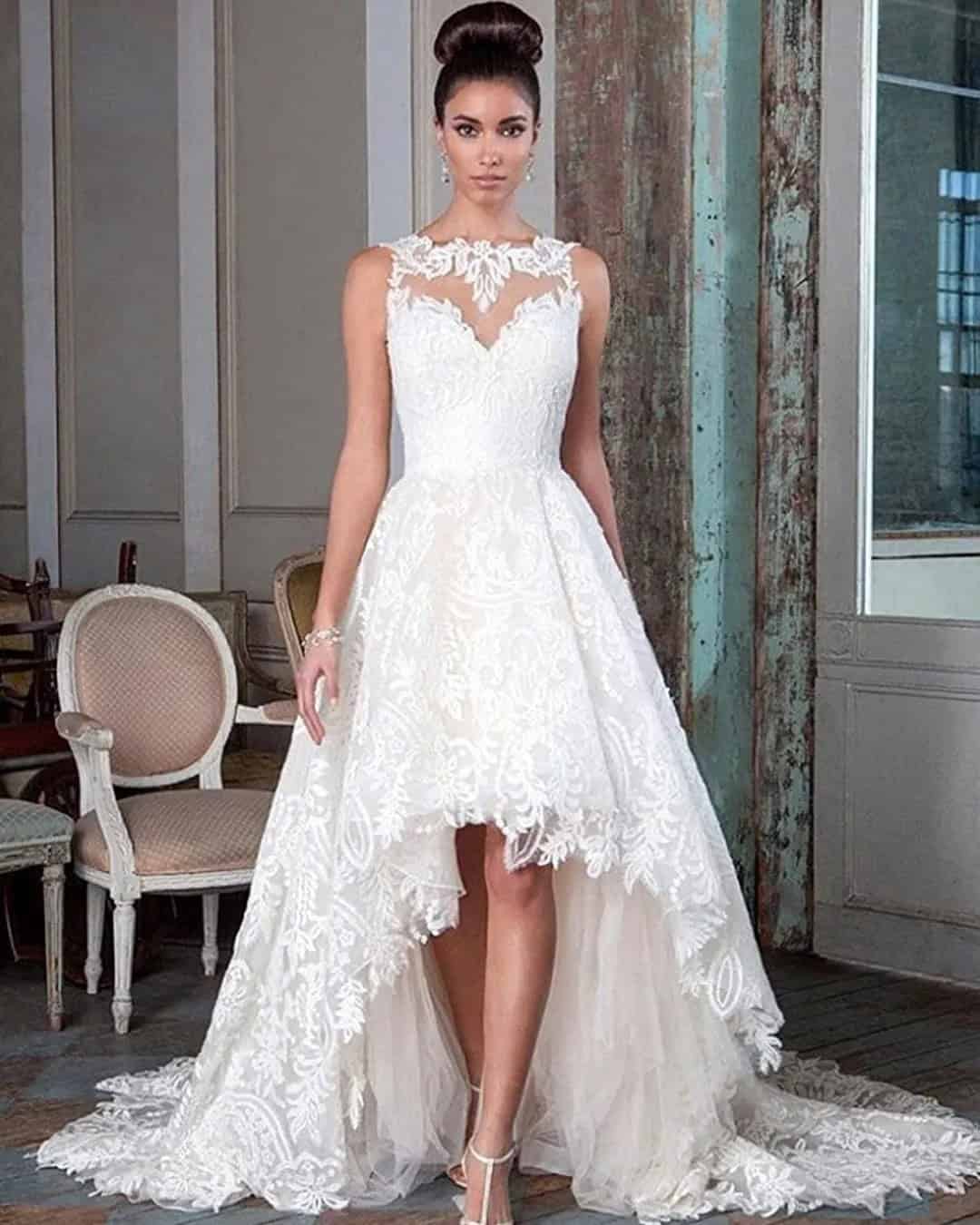 High Low Lace Wedding Dresses