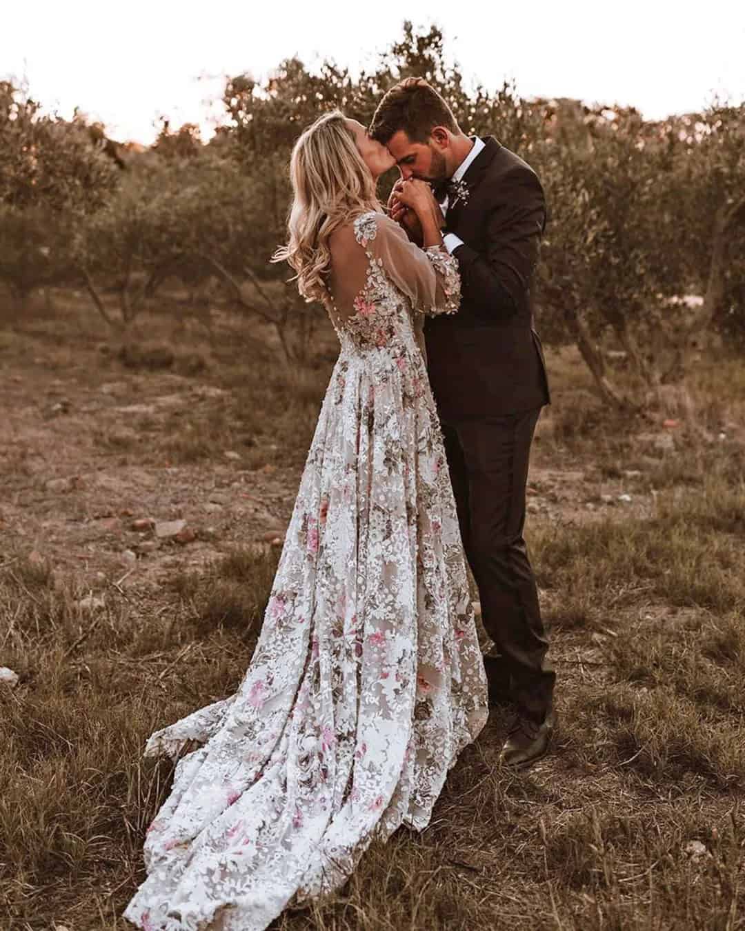 Lace Floral Dresses For Wedding