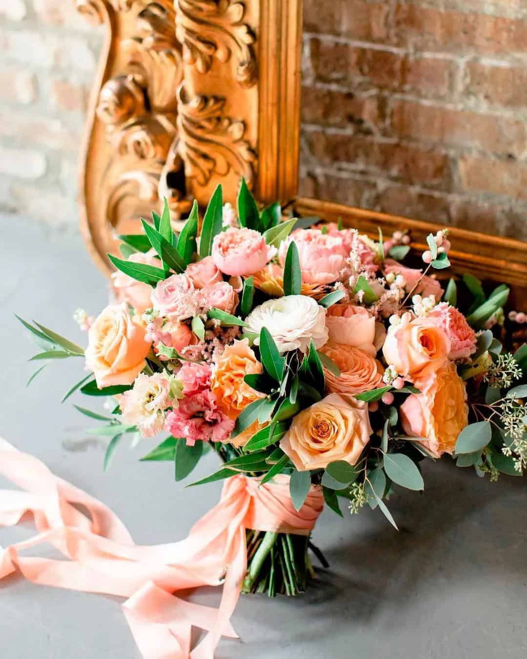 Peaches and Creams Bridal Bouquets