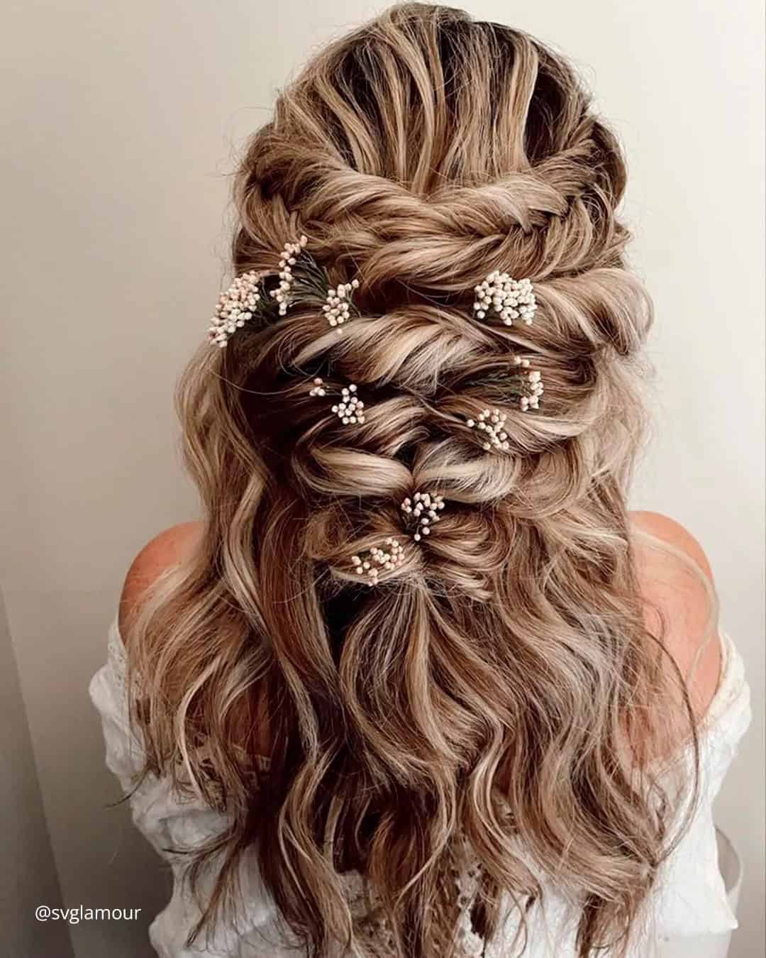 Boho Wedding Hairstyles Half Up Half Down