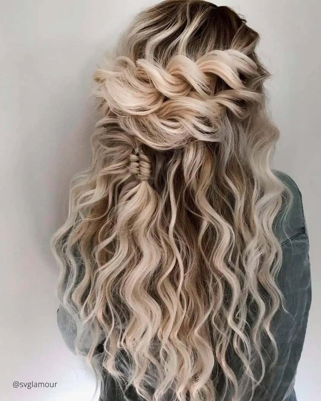 Curly Half Up Half Down Wedding Hairstyles