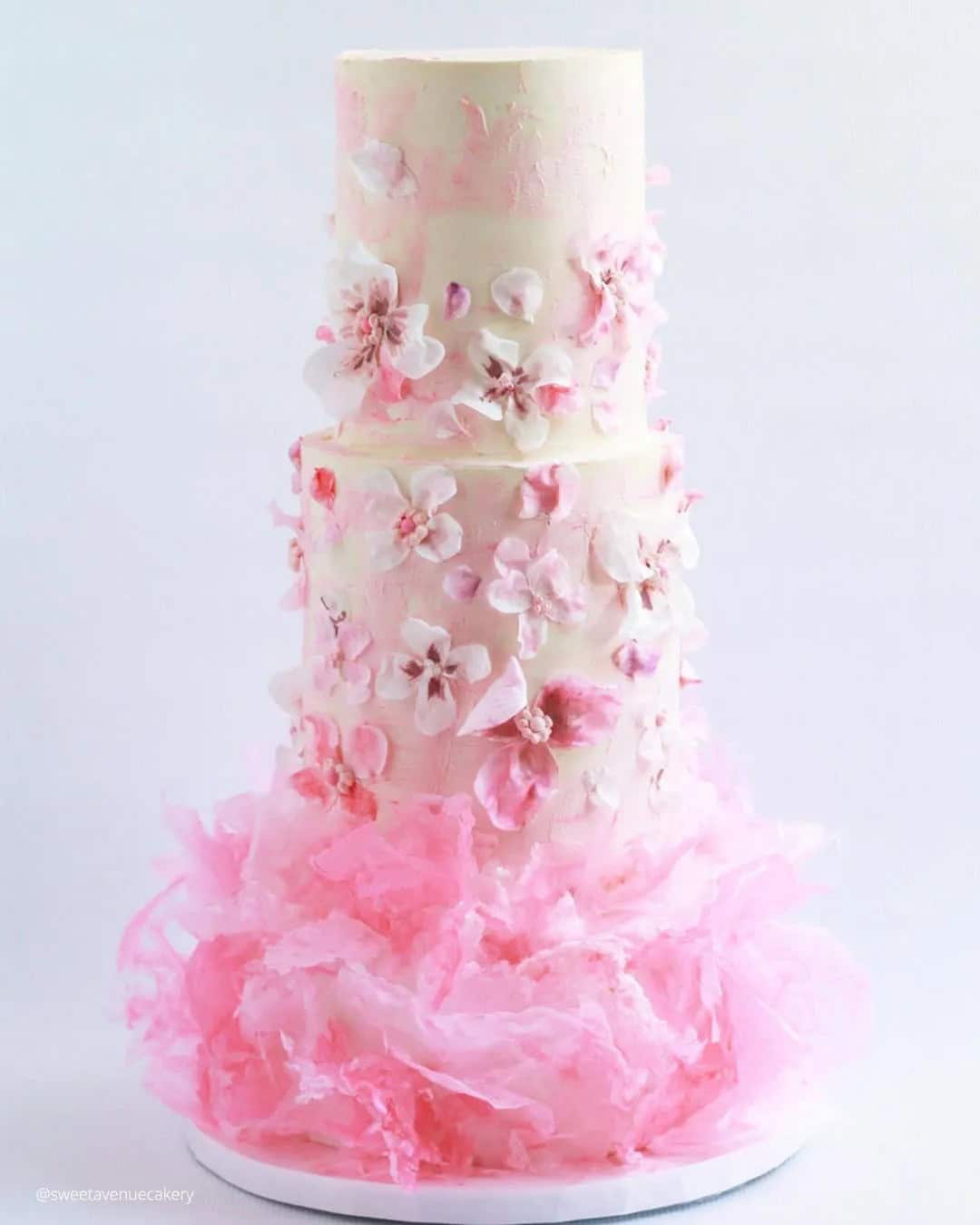 Pink Spring Wedding Cakes