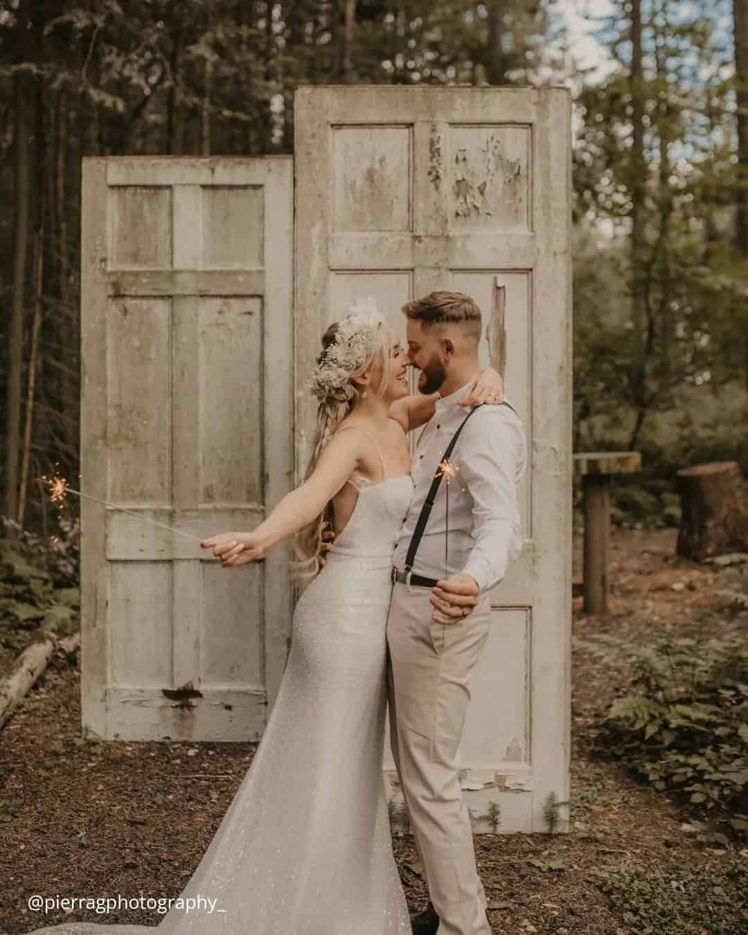 Daytime Wedding Sparkler Photos