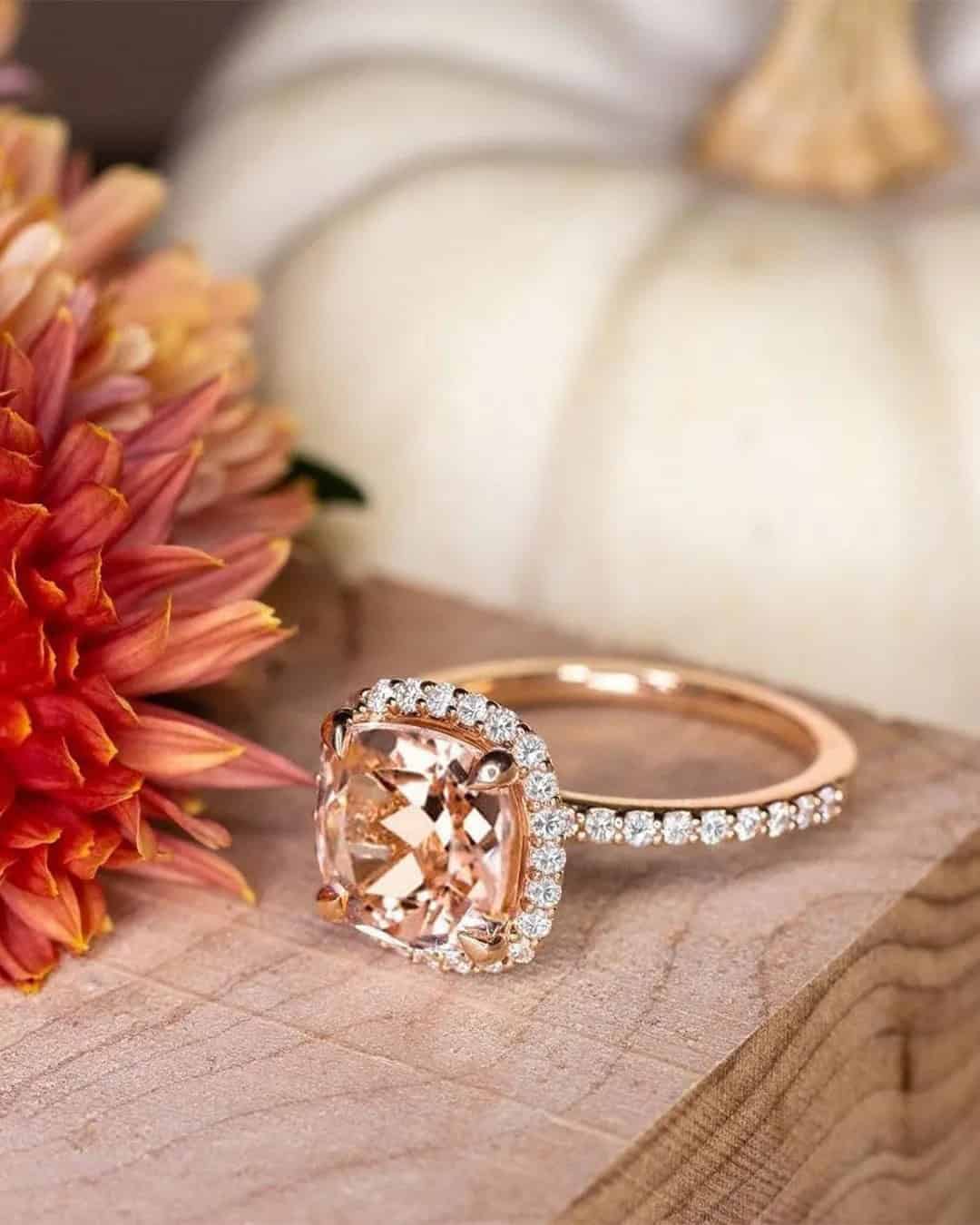 Morganite Rose Gold Engagement Rings