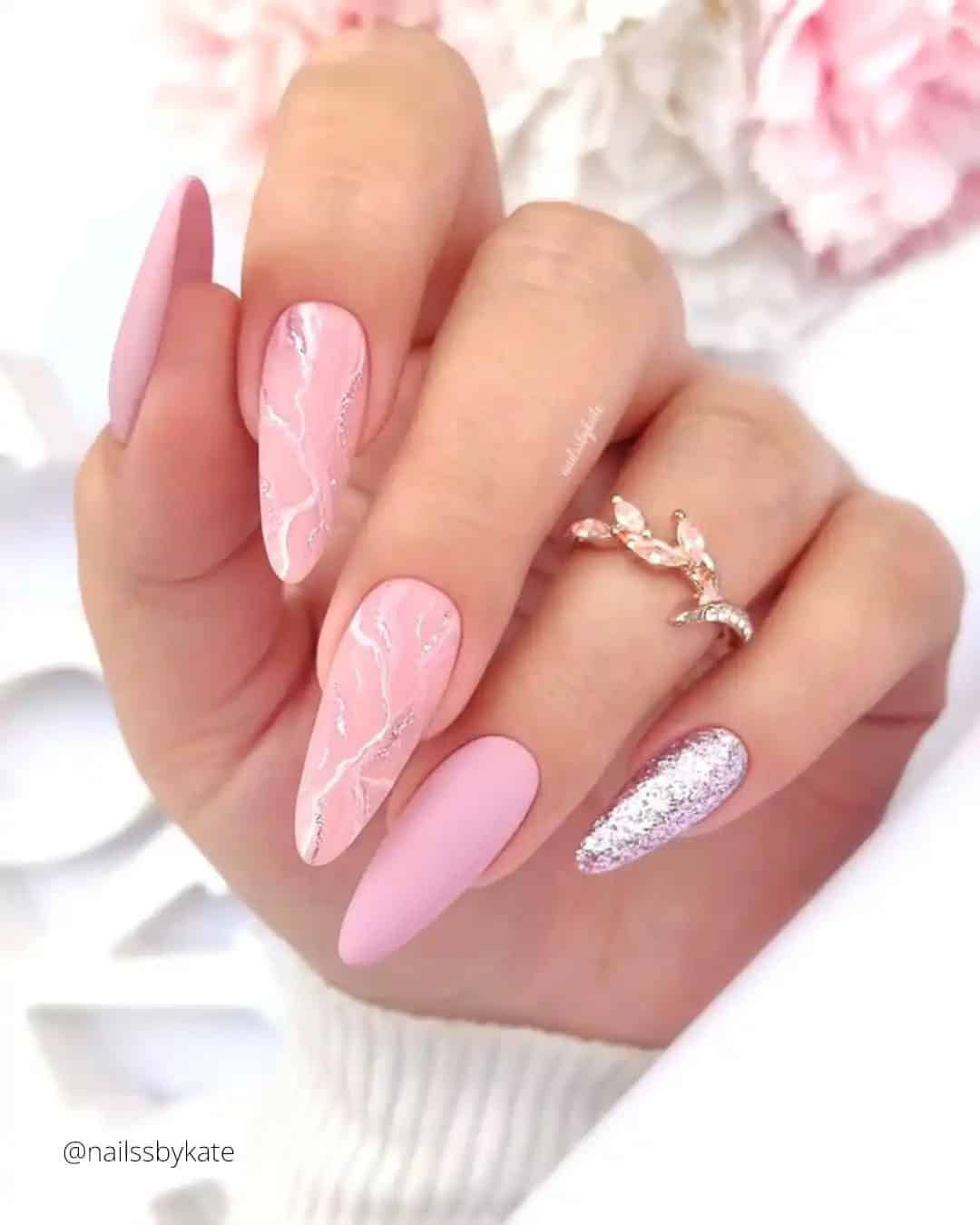 Spring Almond Nails