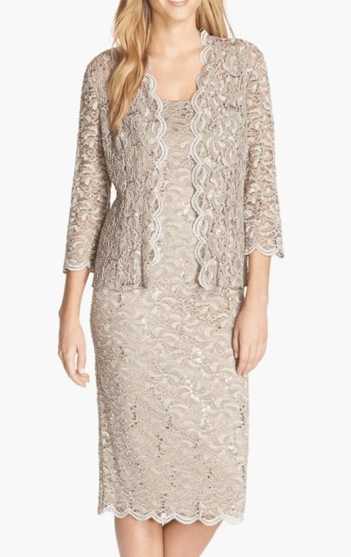 Lace cocktail dress with jacket