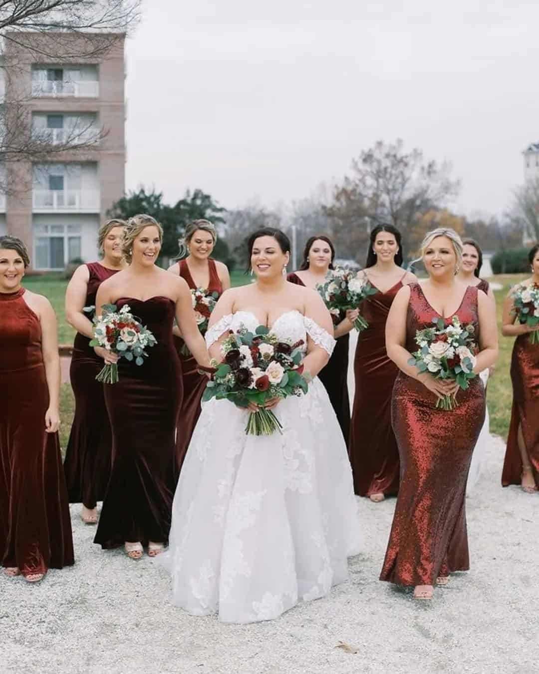 Burgundy Dresses for Bridesmaids