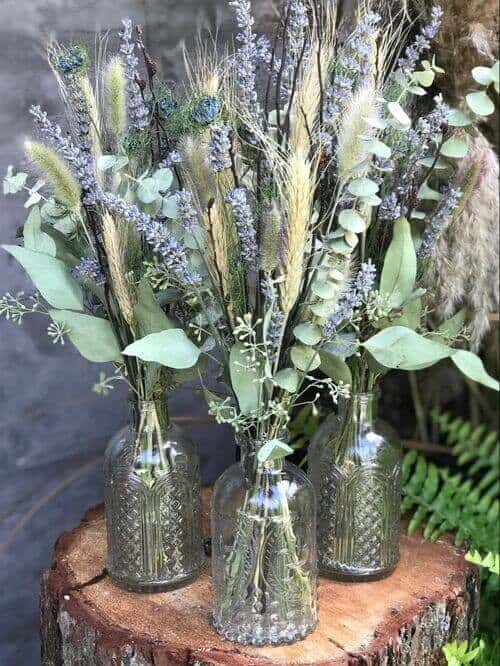 Eucalyptus and lavender centerpiece