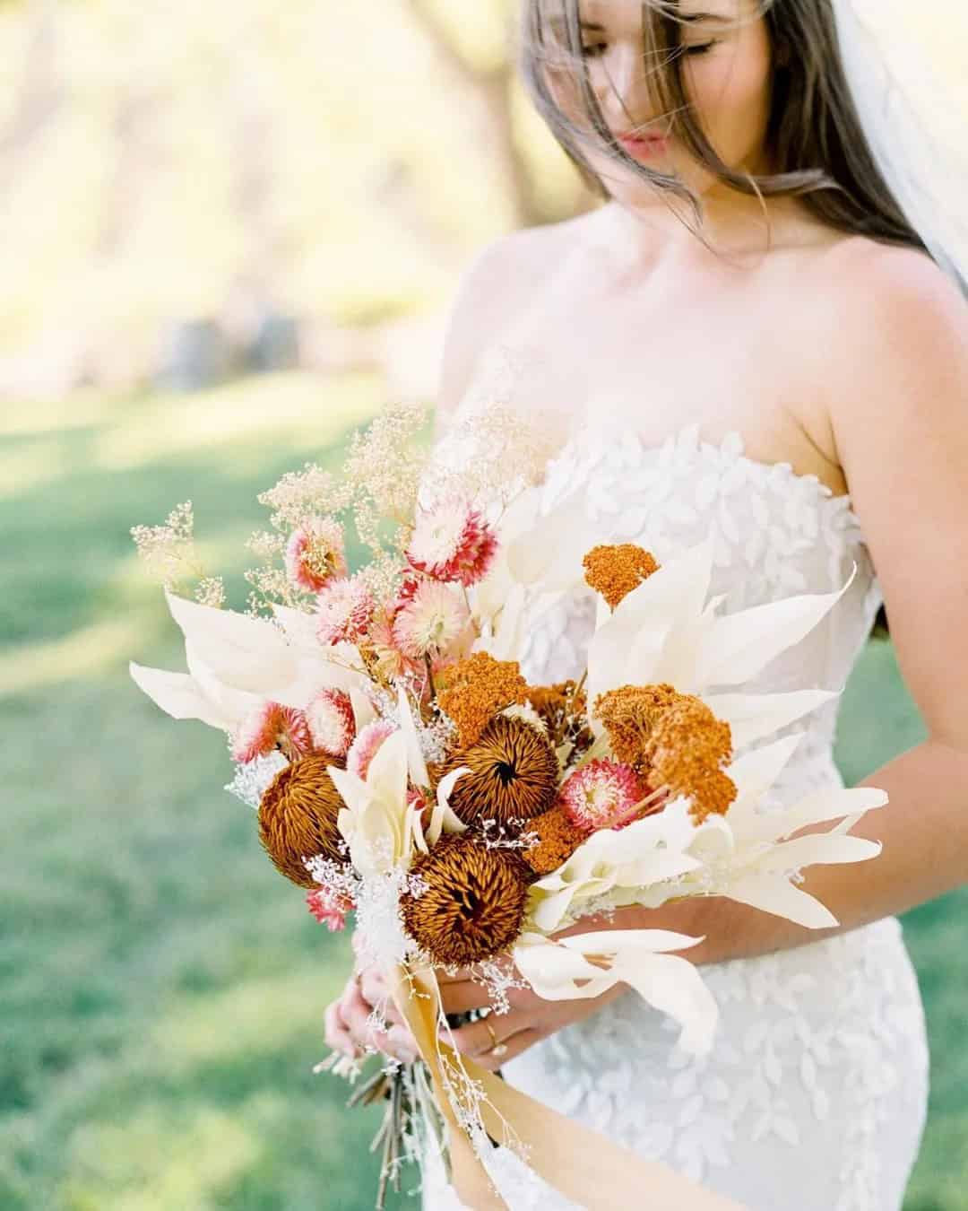 Rust Bouquets With Wild Flowers