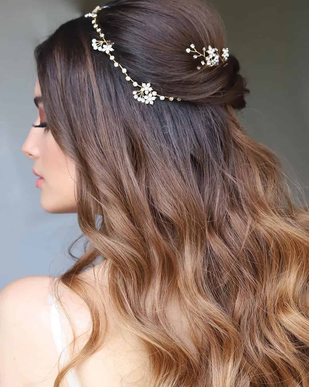 Bridal Half Up Half Down With Headband