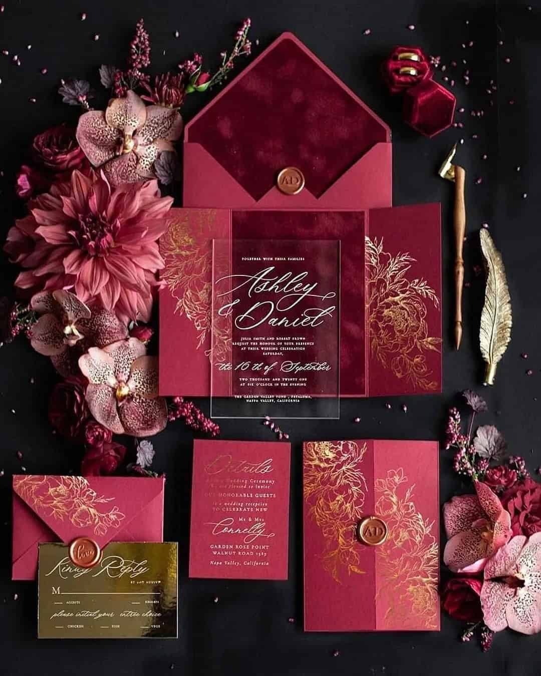 Wedding Invitations in Christmas Theme