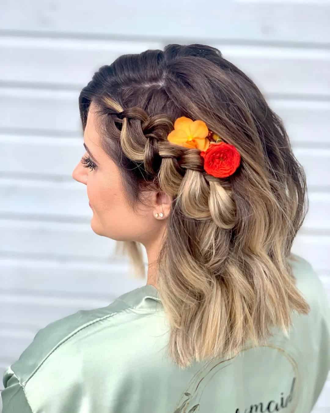 Bob Hairstyles With Flowers