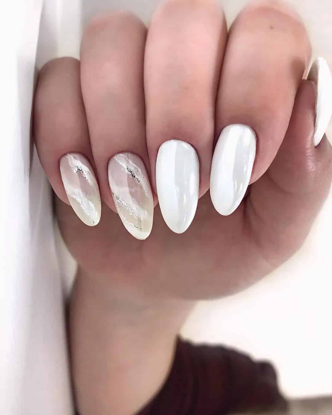 Marble Bridal Nails