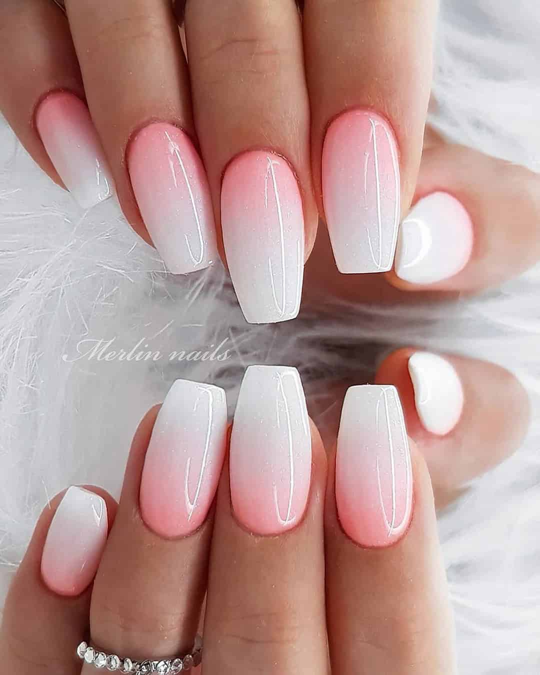 Ombre French Wedding Nails