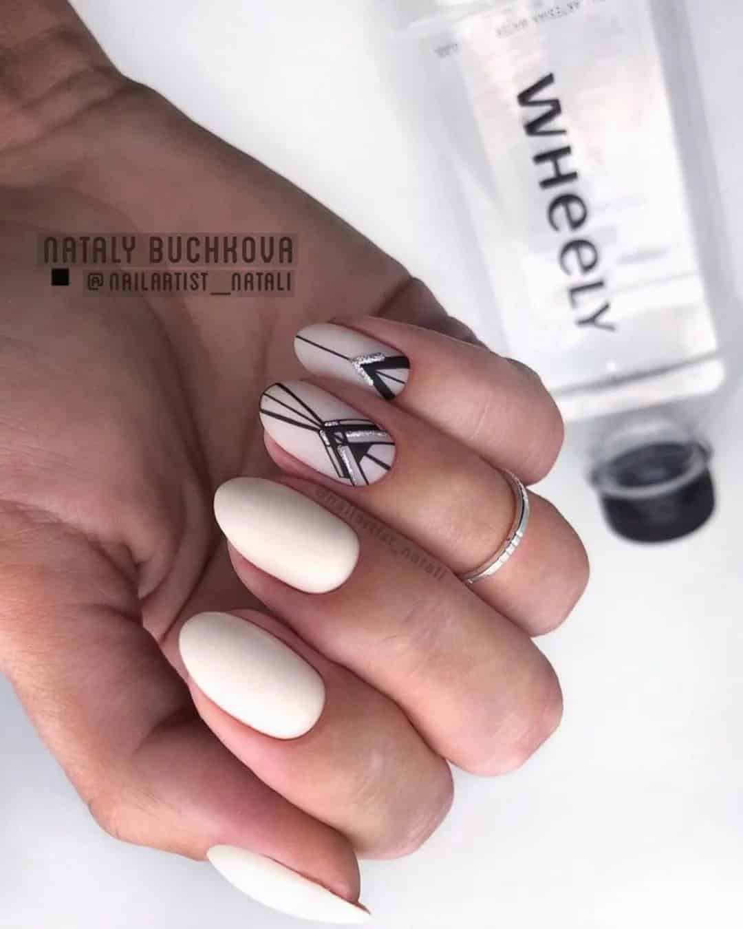 Matte Nails for a Wedding