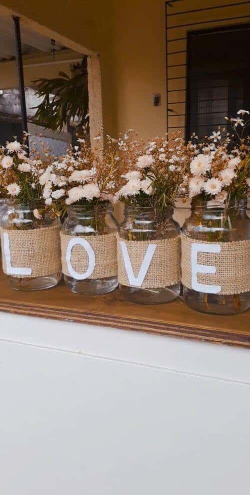 “LOVE” wrapped jar