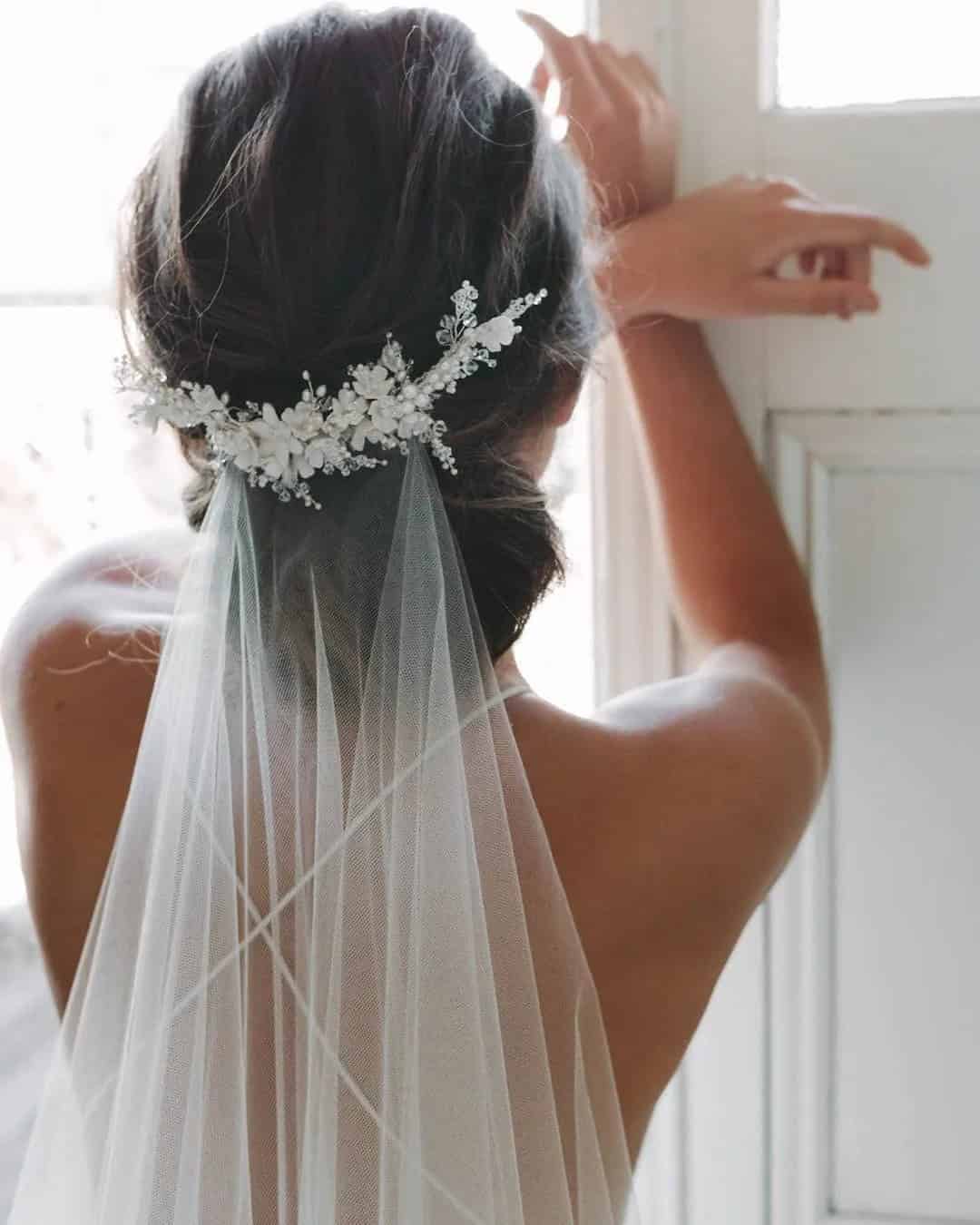 Bridal Updo With Veil