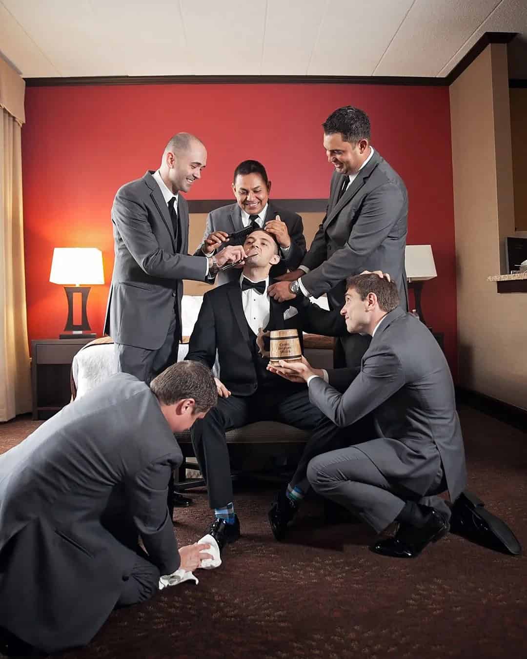 Groom Getting Ready