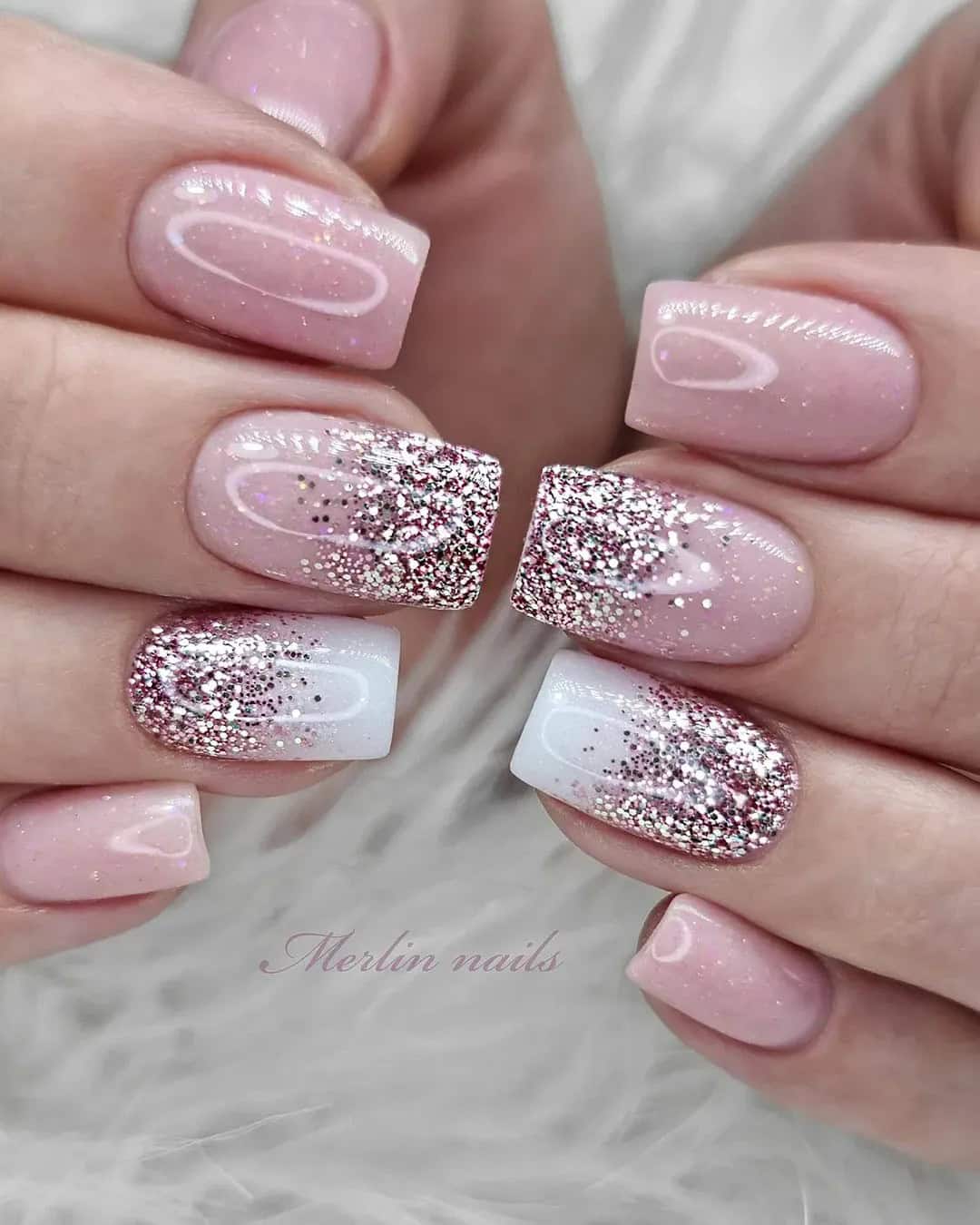 Pink and White Glittered Ideas