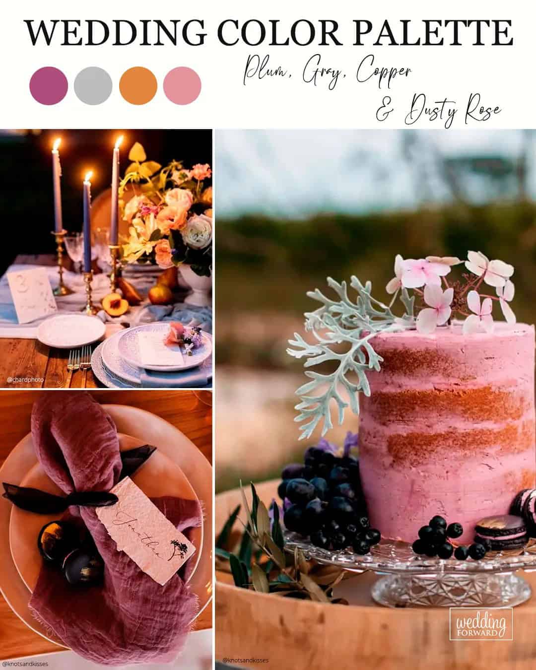 Plum, Gray, Copper & Dusty Rose