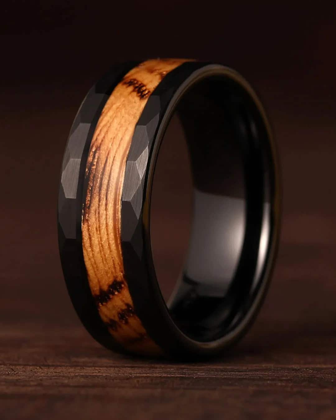 Unique Men’s Black Tungsten Wedding Band