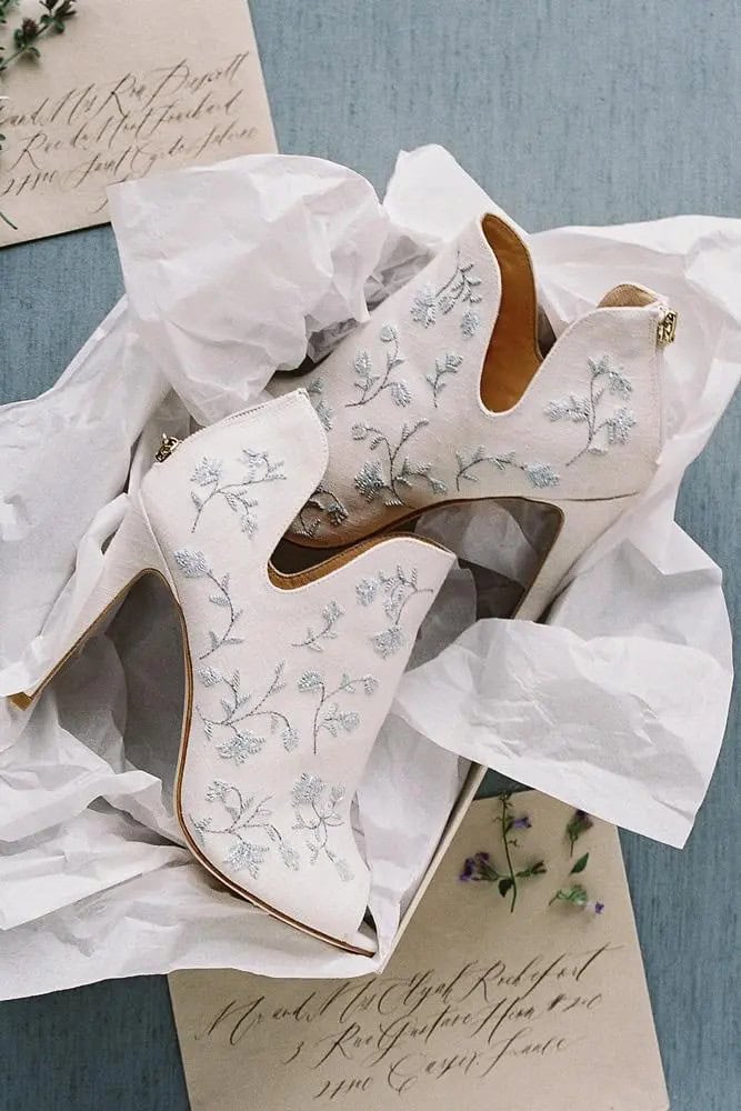 Bridal Shoes With Floral Ornament