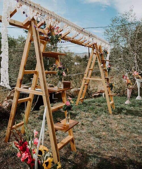 An arch made out of ladders