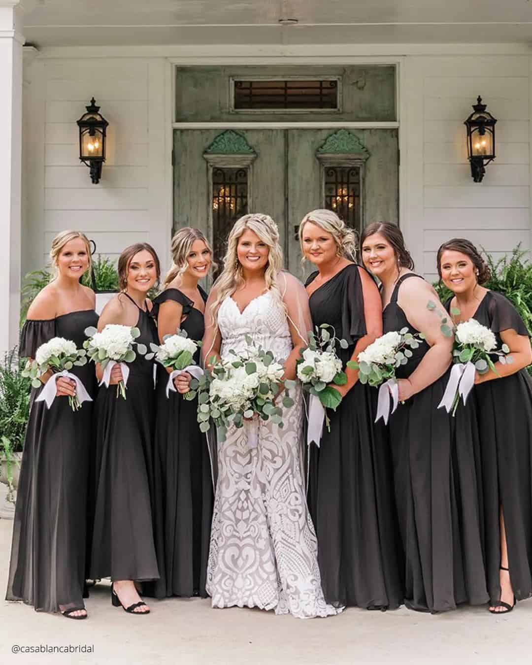 Long Black Bridesmaid Dresses