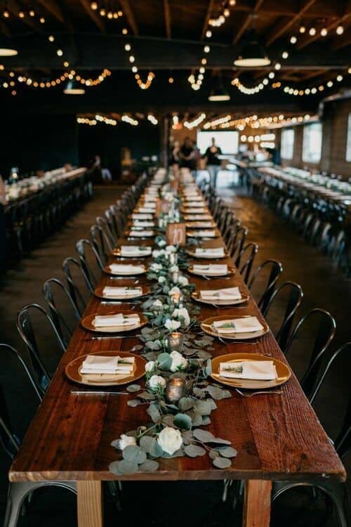 Gold and green centerpieces