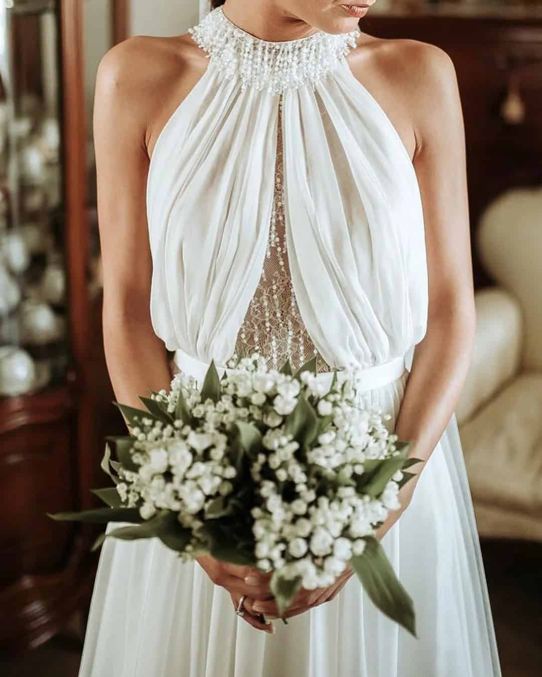 White Single Bloom Wedding Bouquets