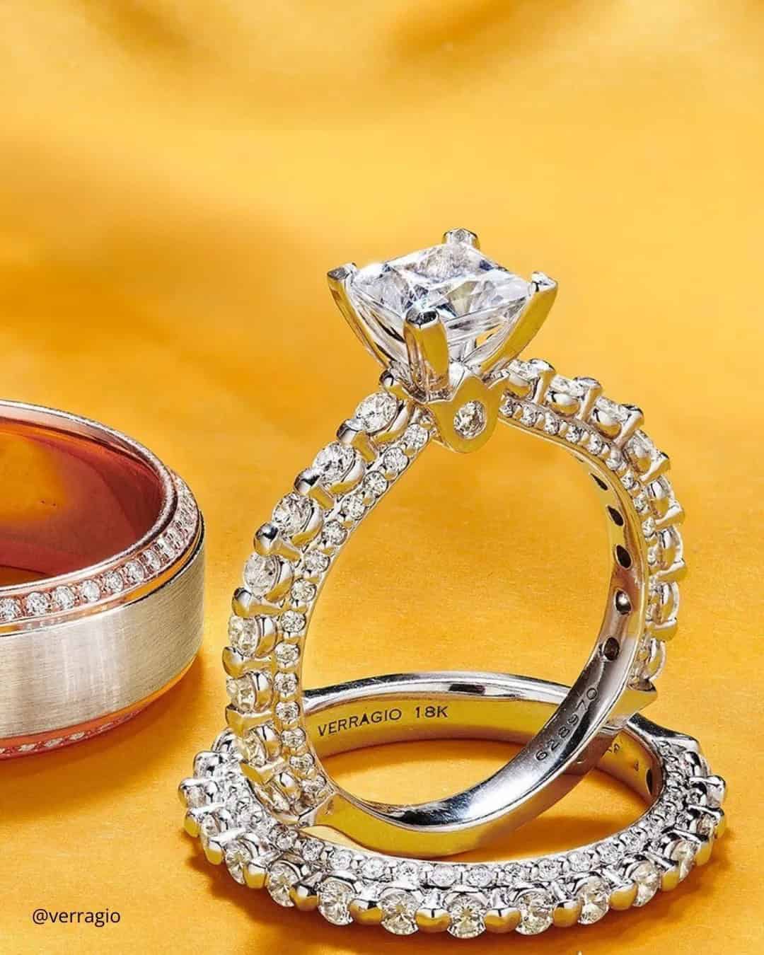 Princess Cut Diamond Rings In Set