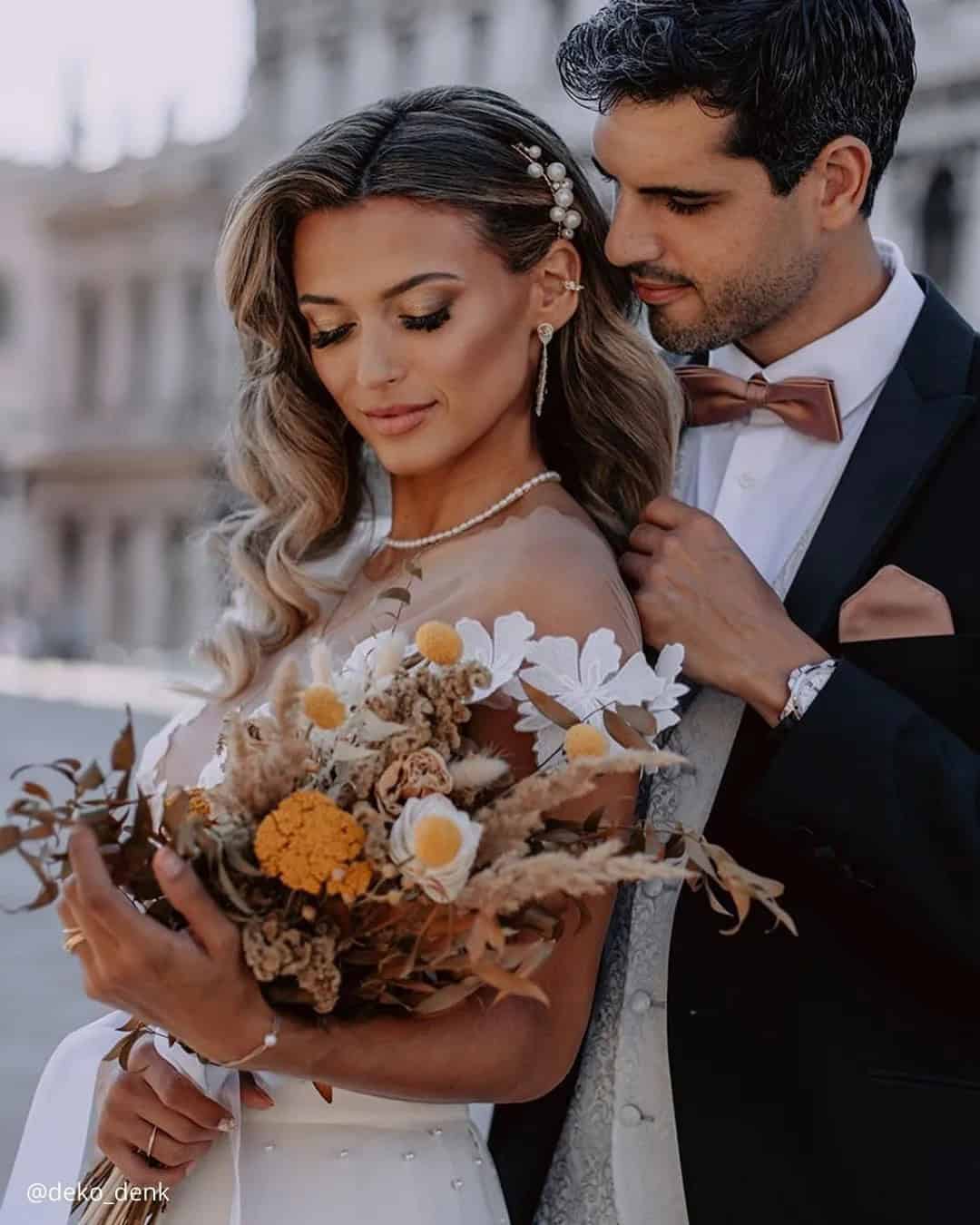 Rust Bouquets With Wild Flowers