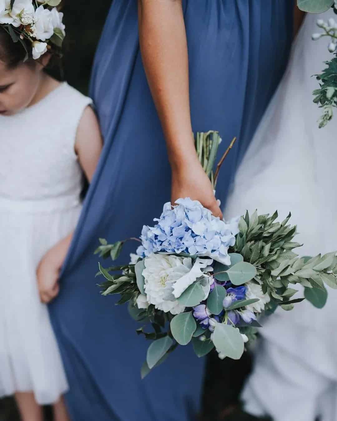 Blue-Themed Bridal Bouquets