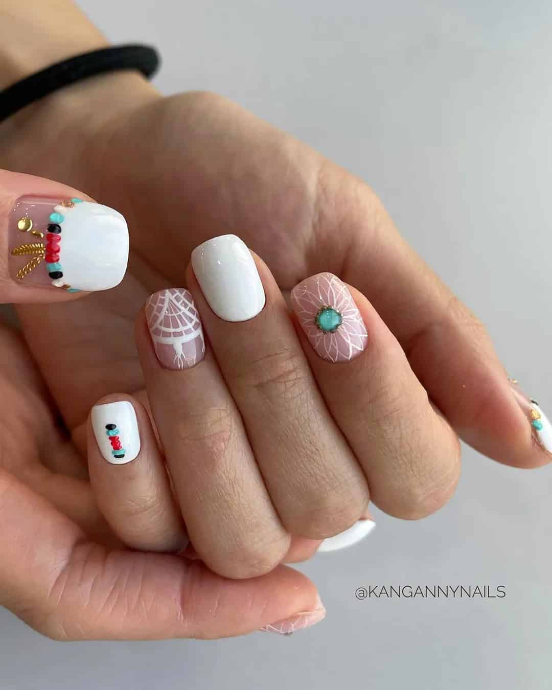 Bohemian Nail Ideas for Summer Wedding Look