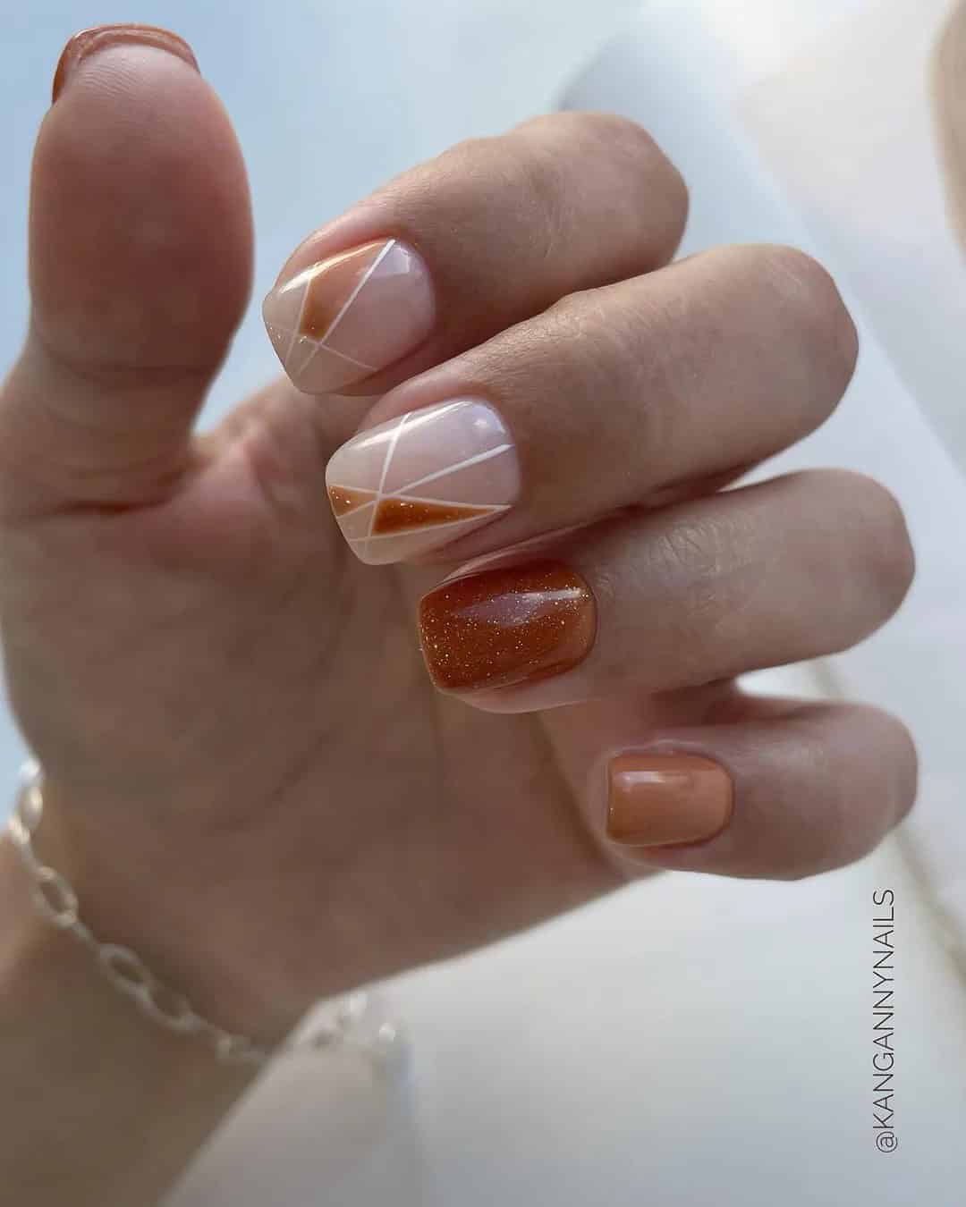 Autumn Designs On Wedding Nails