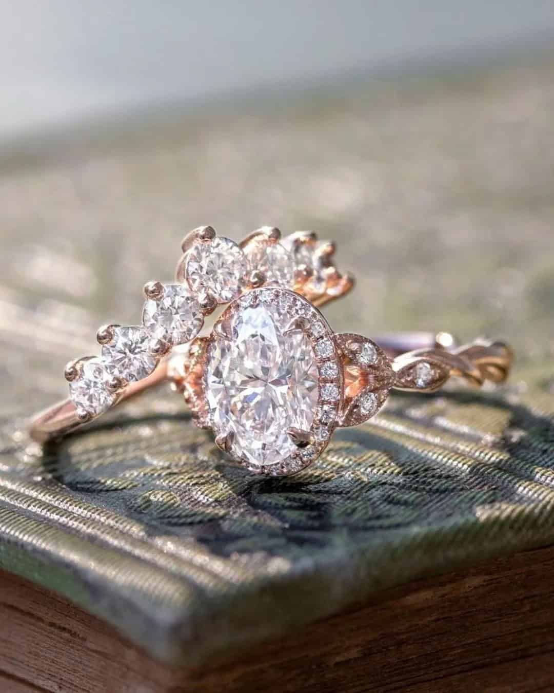 Unique Wedding Ring Sets With Oval Diamond Cut