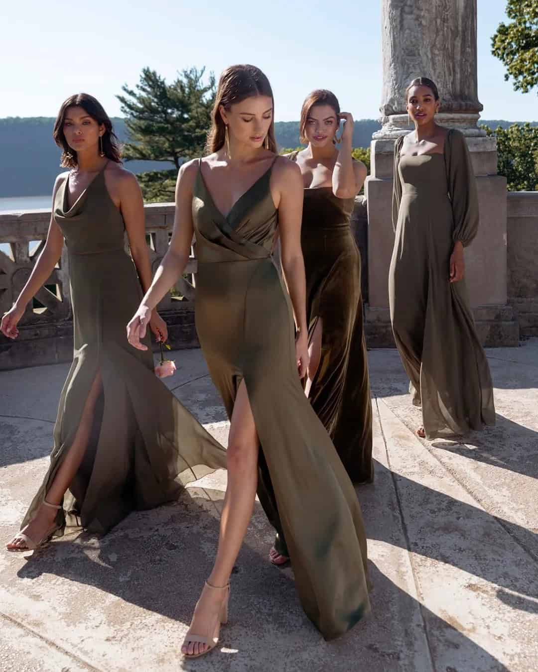 Olive Green Bridesmaid Dresses