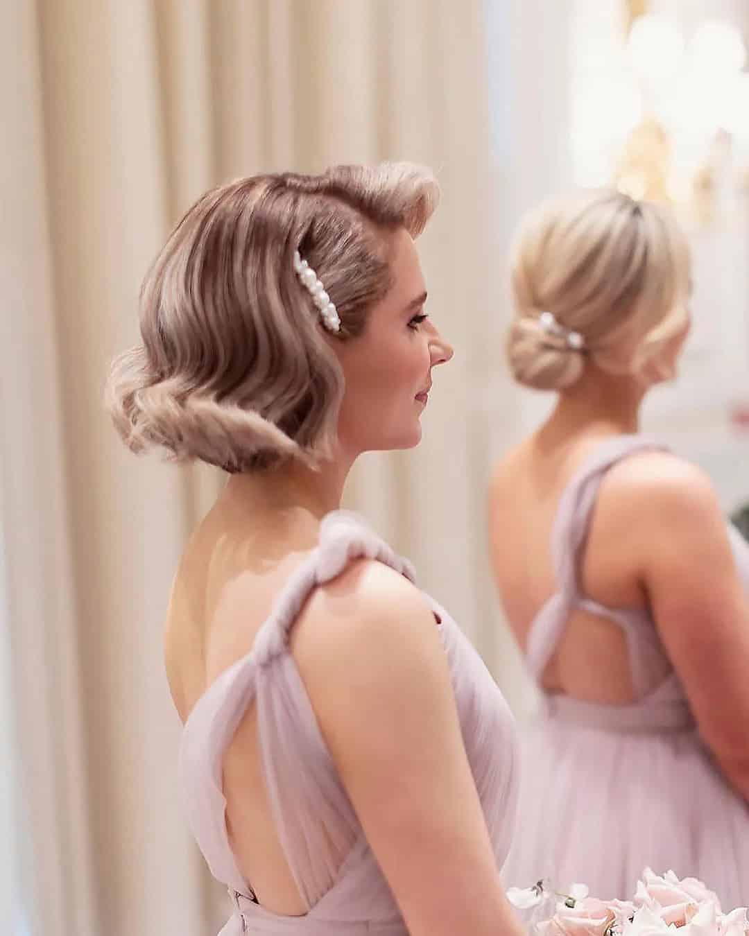 Hairstyles For Bridesmaid Short Hair