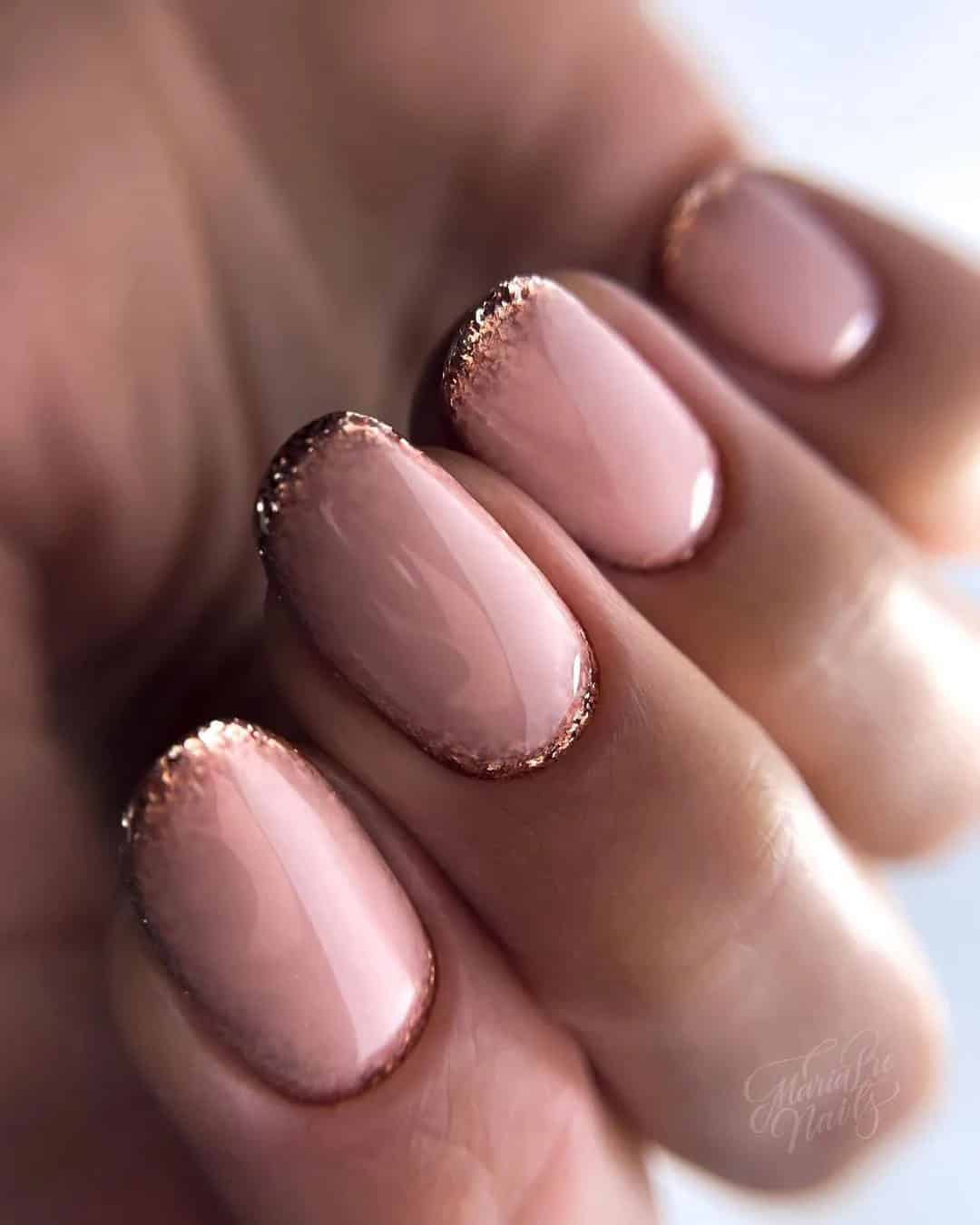 Nude Nails And Glitter