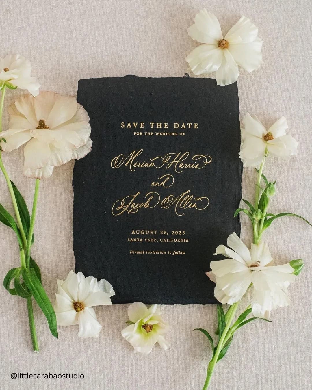 Black Stationery for a Wedding