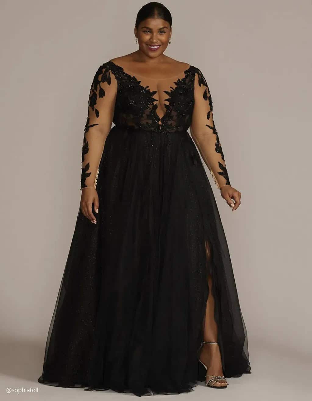 Gothic Black Wedding Dresses Plus Size