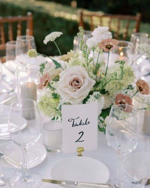 Blush roses and greenery