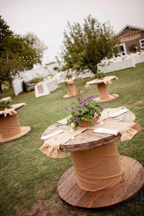 Wooden spool rustic tables