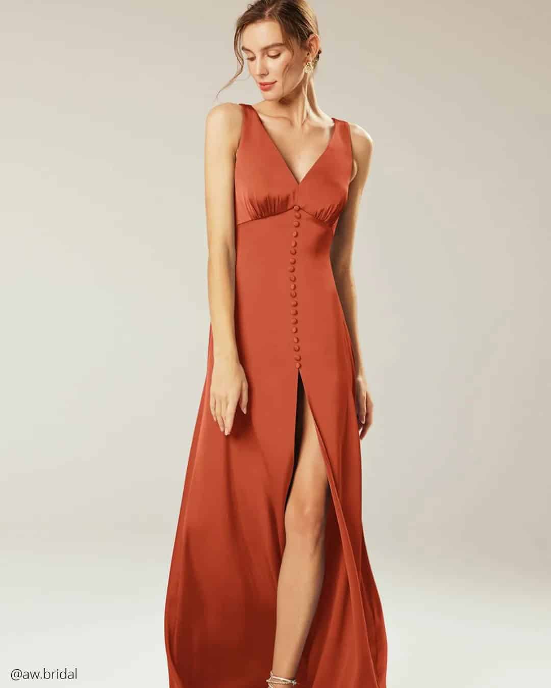 Rust Orange Wedding Guest Dresses