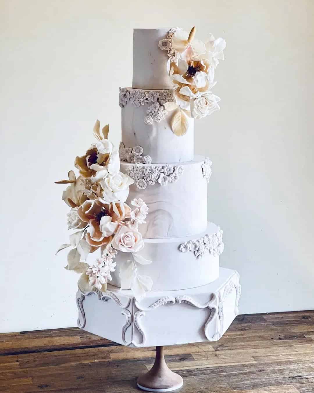 Mixed Wedding Cake Shapes