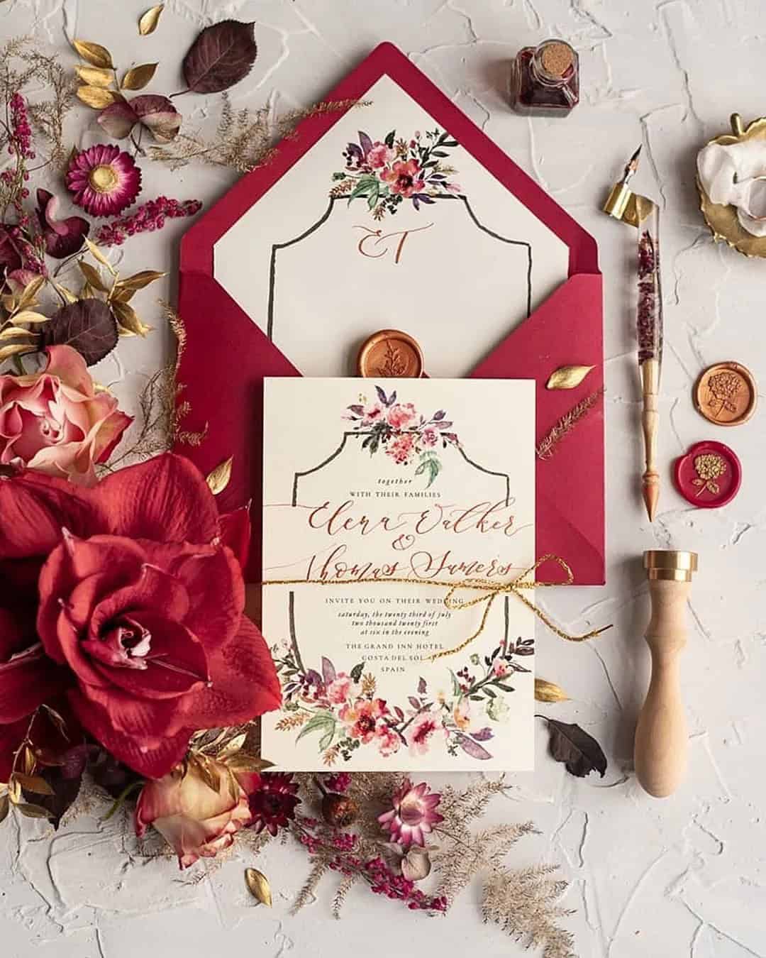 Wedding Invitations in Christmas Theme