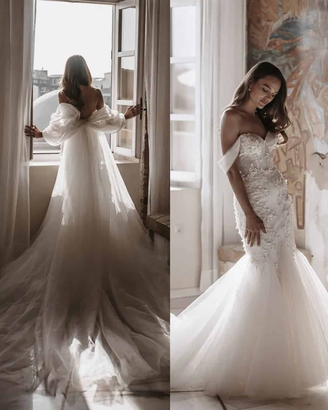 Convertible Wedding Dress Detachable Skirt