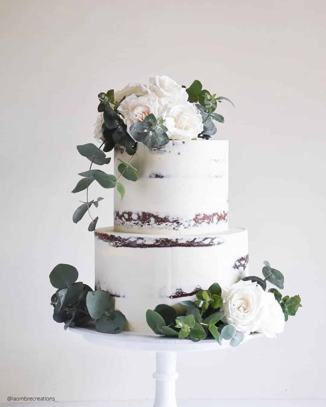 Spring Green And White Wedding Cakes